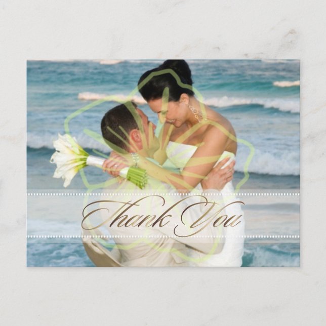Tarjetas de agradecimiento de boda inserte sus fot (Anverso)