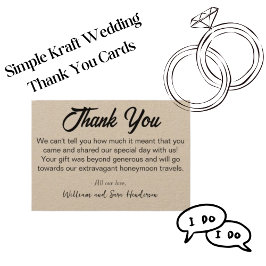Tarjetas de agradecimiento de boda kraft Tarjeta d