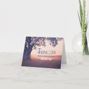 Tarjetas de agradecimiento de boda luces de árbol 