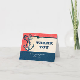 Tarjetas de agradecimiento de boda náutica con anc