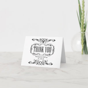 tarjetas de agradecimiento de boda negras y blanca
