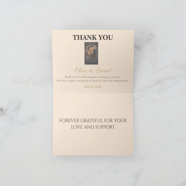 Tarjetas de agradecimiento de boda | Notas de grat (Interior)