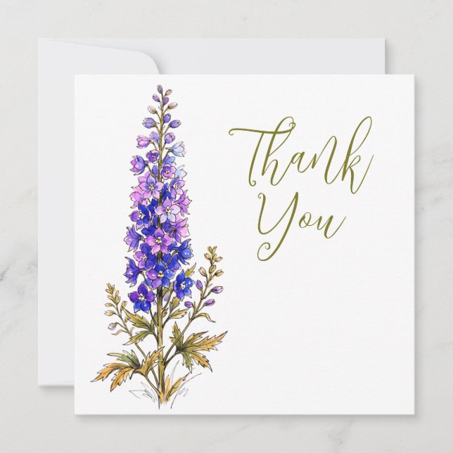 Tarjetas de agradecimiento de boda o ducha (Anverso)
