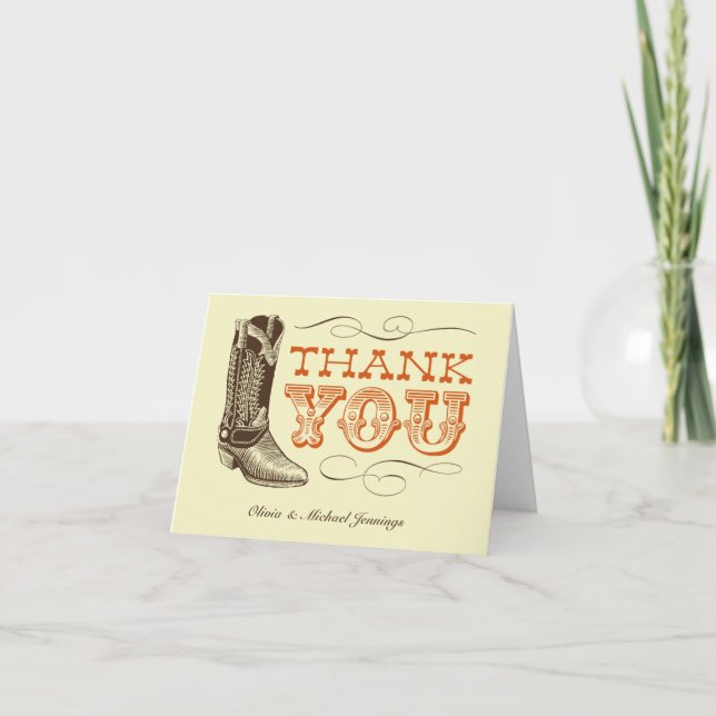 Tarjetas de agradecimiento de boda occidental (Anverso)
