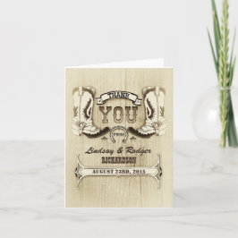 tarjetas de agradecimiento de boda occidental zapa