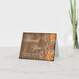 Tarjetas de agradecimiento de boda otoñal florales