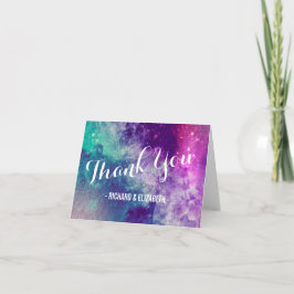 Tarjetas de agradecimiento de boda Pastel Galaxy