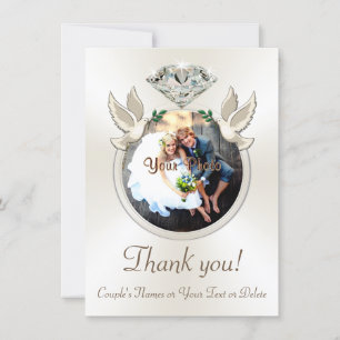 Tarjetas de agradecimiento de boda personalizadas 