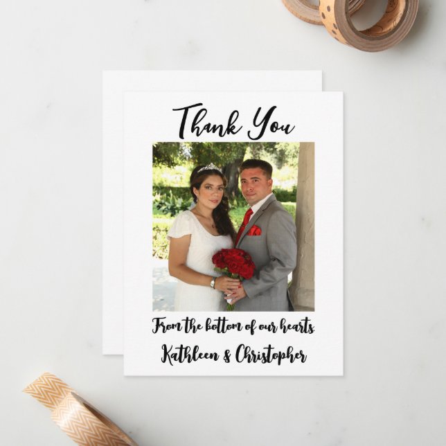 Tarjetas de agradecimiento de boda personalizadas (Anverso/Reverso In Situ)