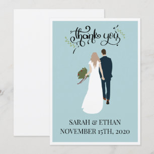Tarjetas de agradecimiento de boda personalizadas