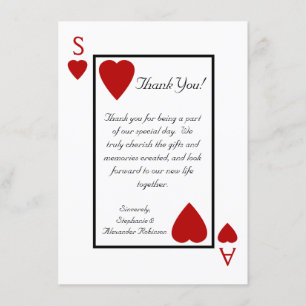 Tarjetas de agradecimiento de boda personalizadas
