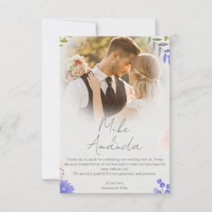 Tarjetas de agradecimiento de boda personalizadas