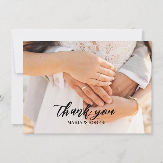 Tarjetas de agradecimiento de Boda plano (Anverso)