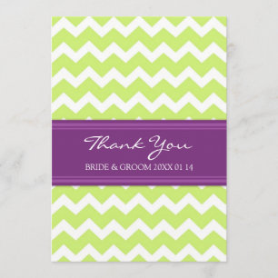 Tarjetas de agradecimiento de boda Plum Lime Chevr