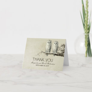 Tarjetas de agradecimiento de boda románticas vint