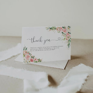Tarjetas de agradecimiento de Boda Rubor Pink Rose