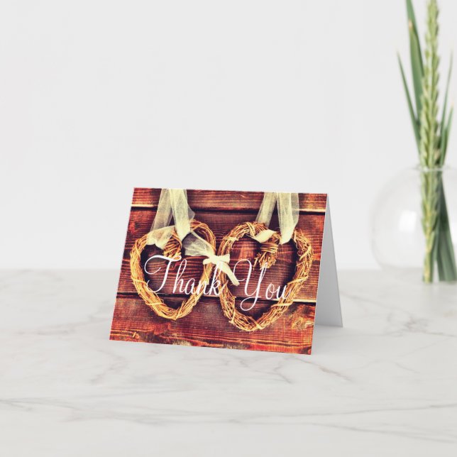 Tarjetas de agradecimiento de boda Rustic Country  (Anverso)