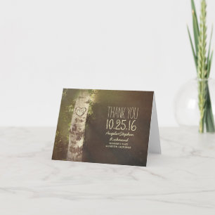 tarjetas de agradecimiento de boda rústica campest