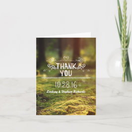 Tarjetas de agradecimiento de boda rústica del bos