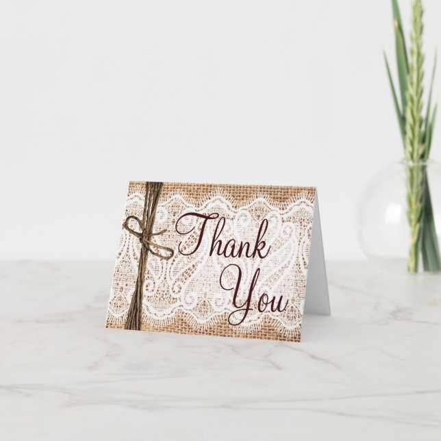 Tarjetas de agradecimiento de boda rústicas de arp (Anverso)