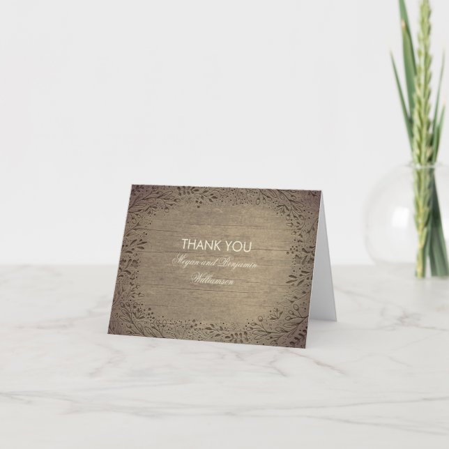 Tarjetas de agradecimiento de boda rústicas de mad (Anverso)