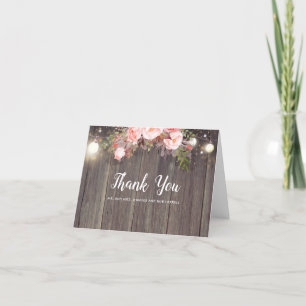 Tarjetas de agradecimiento de boda rústicas floral