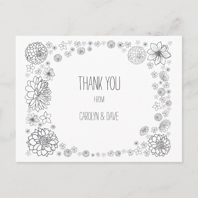 Tarjetas de agradecimiento de boda rústicas y econ (Anverso)