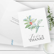 Tarjetas de agradecimiento de boda tema de Navidad