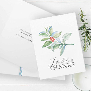 Tarjetas de agradecimiento de boda tema de Navidad