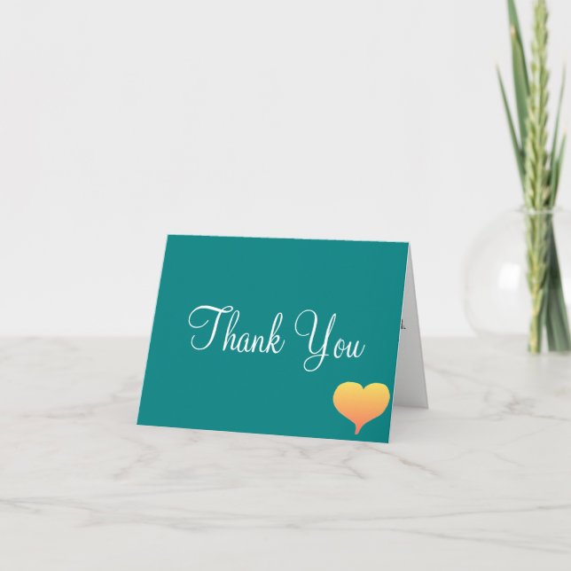 Tarjetas de agradecimiento de boda verde azulado c (Anverso)