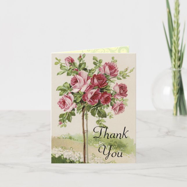 Tarjetas de agradecimiento de boda vintage (Anverso)