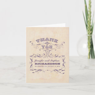 Tarjetas de agradecimiento de boda vintage