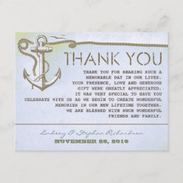 tarjetas de agradecimiento de boda vintage ancla n