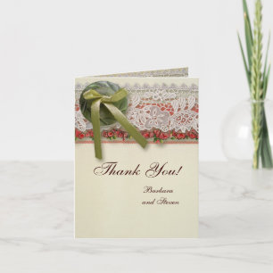 Tarjetas de agradecimiento de boda vintage Boho en