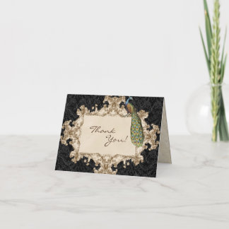 Tarjetas de agradecimiento de boda vintage con pav