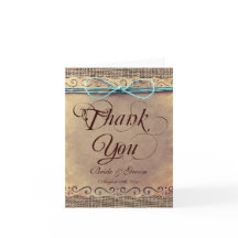 Tarjetas de agradecimiento de boda vintage de camp