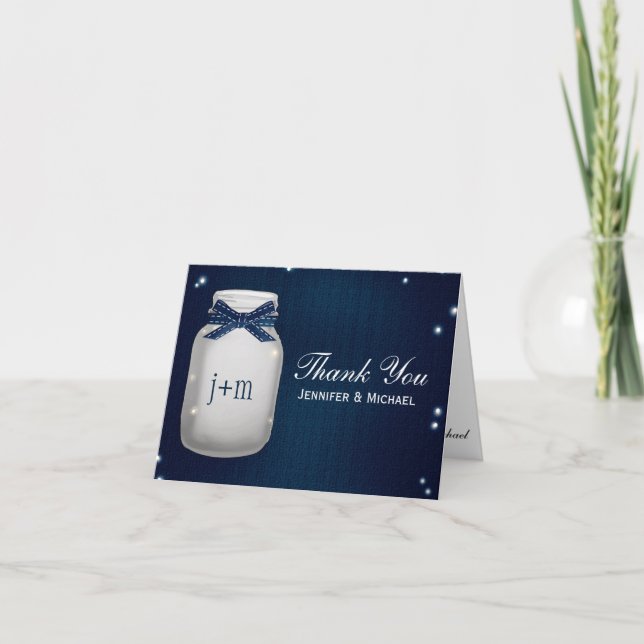 Tarjetas de agradecimiento de bodas con luciérnaga (Anverso)