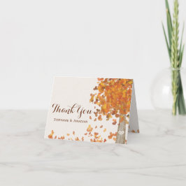 Tarjetas de agradecimiento de bodas de otoño con i