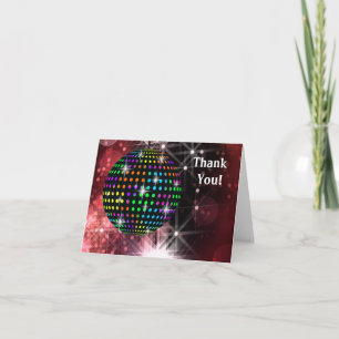Tarjetas de agradecimiento de bola de discoteca ro