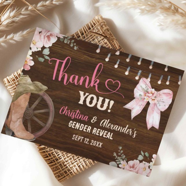 Tarjetas de agradecimiento de botas o lazos floral (Subido por el creador)