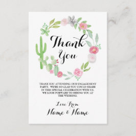 Tarjetas de agradecimiento de cactus Corona de fie