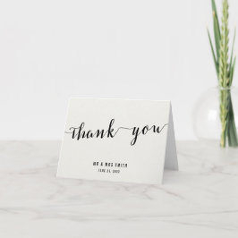 Tarjetas de agradecimiento de caligrafía en negro