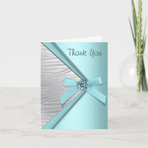 Tarjetas de agradecimiento de cebra azul teal