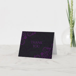 Tarjetas de agradecimiento de ciruela gótica púrpu