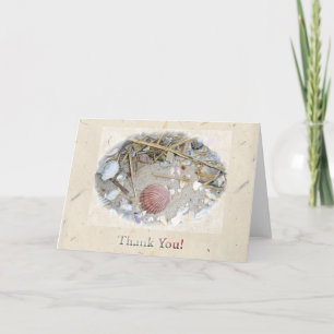 Tarjetas de agradecimiento de conchas en la playa