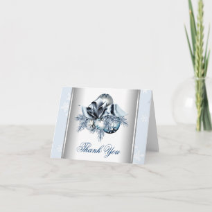 Tarjetas de agradecimiento de copo de nieve azul d