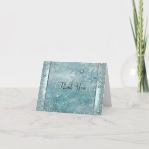 Tarjetas de agradecimiento de copo de nieve azul t