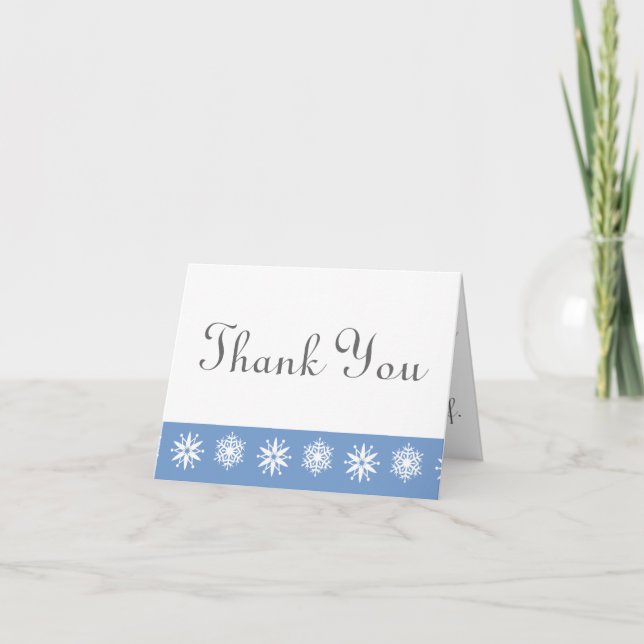 Tarjetas de agradecimiento de copos de nieve de in (Anverso)