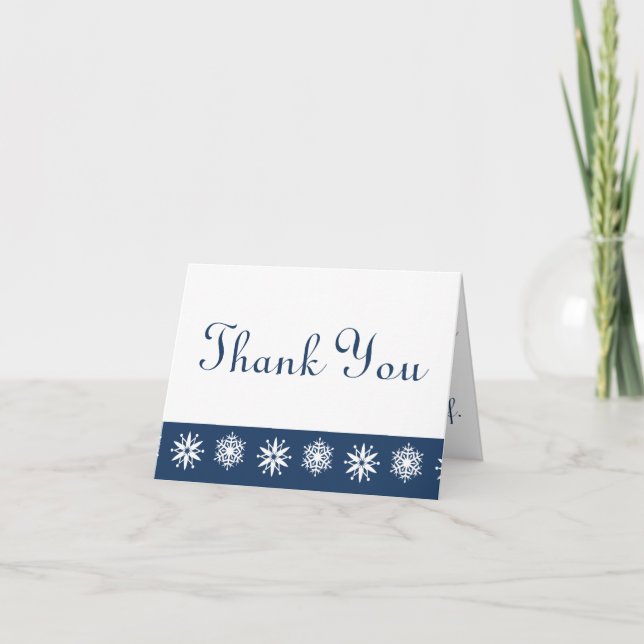 Tarjetas de agradecimiento de copos de nieve de in (Anverso)