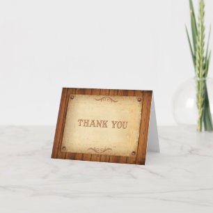 Tarjetas de agradecimiento de Country Western con